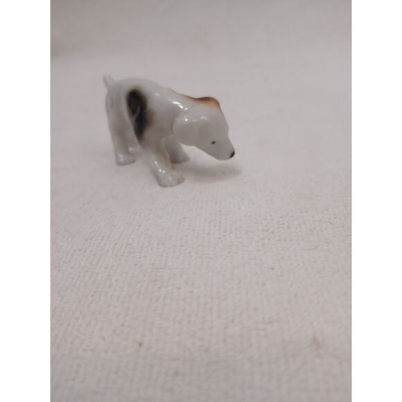 Vntg Beagle Hunting Hound Dog 3" Ceramic Figure Brown White Spots Japan Collect - Picture 10 of 15